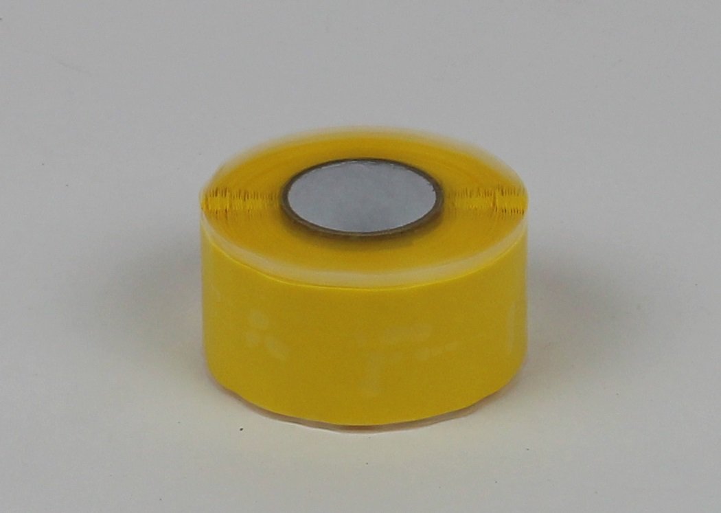 Silicone tape 25,4mm vulcaniserend, geel 25,4mmx3,65mx0,5mm