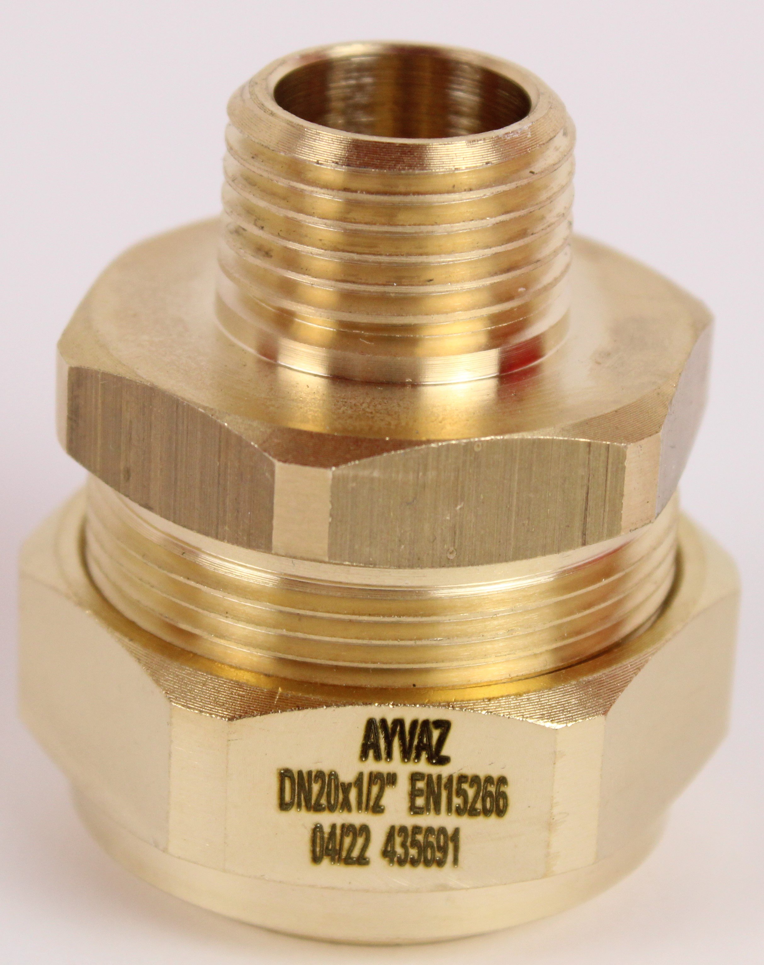 Adapterstuk DN20xM1/2" type Push-Fit met dichting voor PLT, draad EN10226